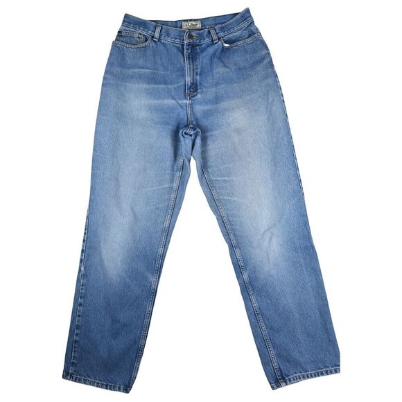 LL Bean Women's Curvy Classic Fit Light Wash Mom Jeans 90's Size 12 M/T - Picture 1 of 7